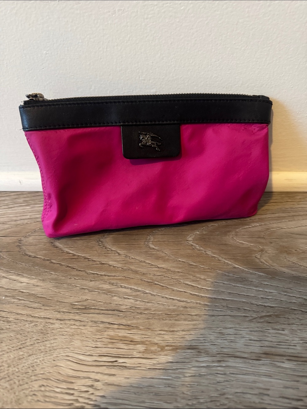 Burberry Hot Pink and Black Cosmetic Pouch